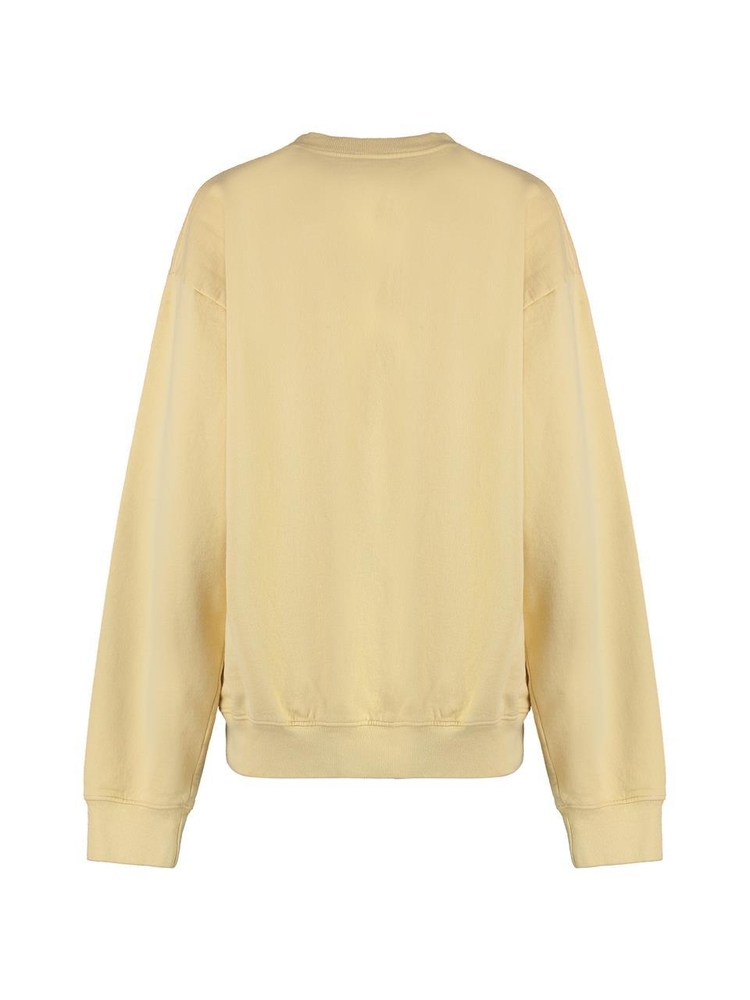 스포티앤리치 SS23 Cotton crew-neck sweatshirt CR847AL_ALMONDH2O Yellow