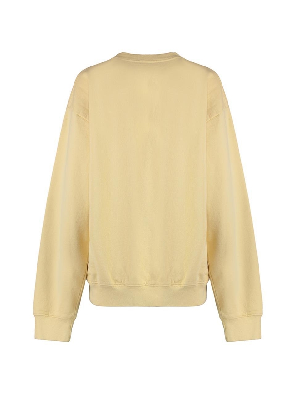 스포티앤리치 SS23 Cotton crew-neck sweatshirt CR847AL_ALMONDH2O Yellow