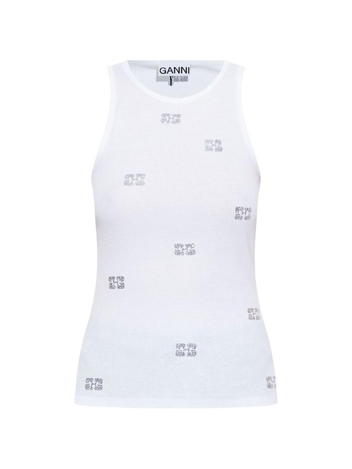 가니 SS25 Top Ganni T4087  151 WHITE