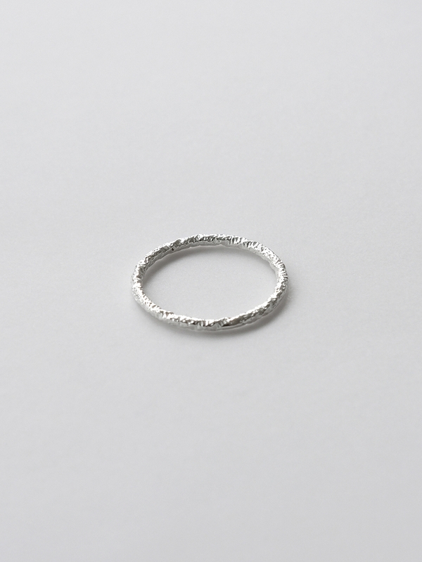 Thin Rough Ring (Silver925)(2color)