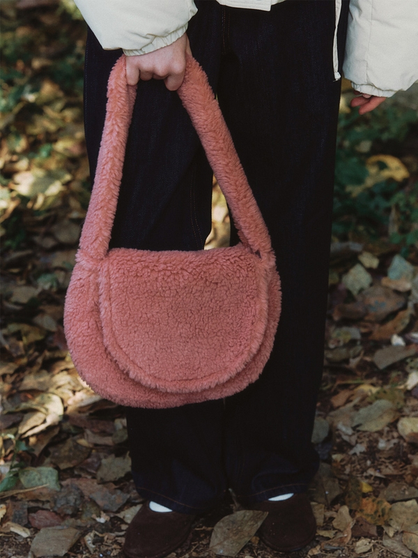 Teddy Mini Round Bag - pink