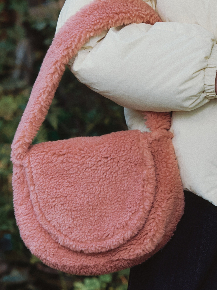 Teddy Mini Round Bag - pink