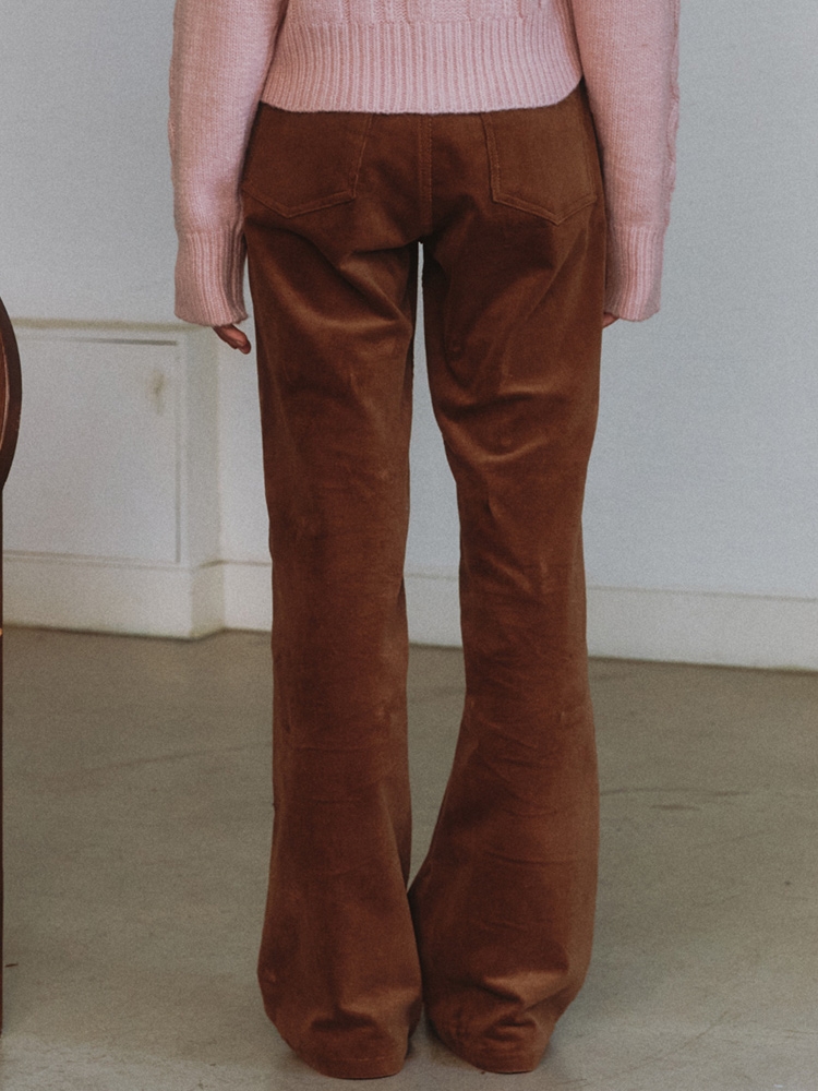 16-Wale Semi Bootscut Corduroy Pants - brown