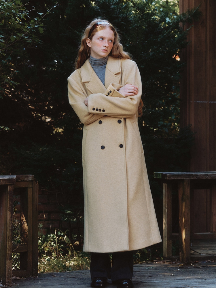 Wool Cashmere GeekChic Long Coat - butter