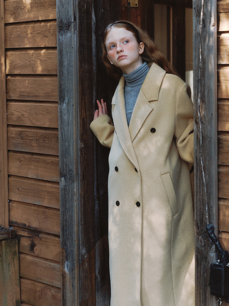 Wool Cashmere GeekChic Long Coat - butter