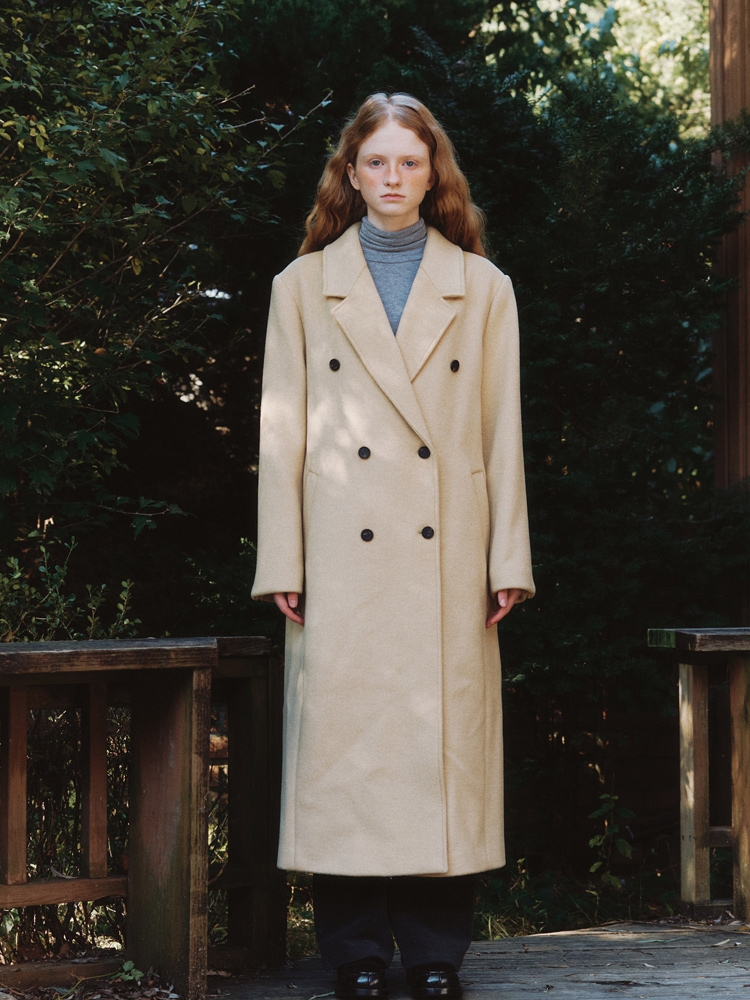 Wool Cashmere GeekChic Long Coat - butter