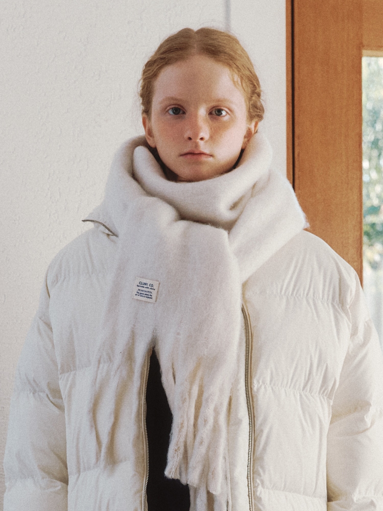 Winter Long Color Muffler -ivory