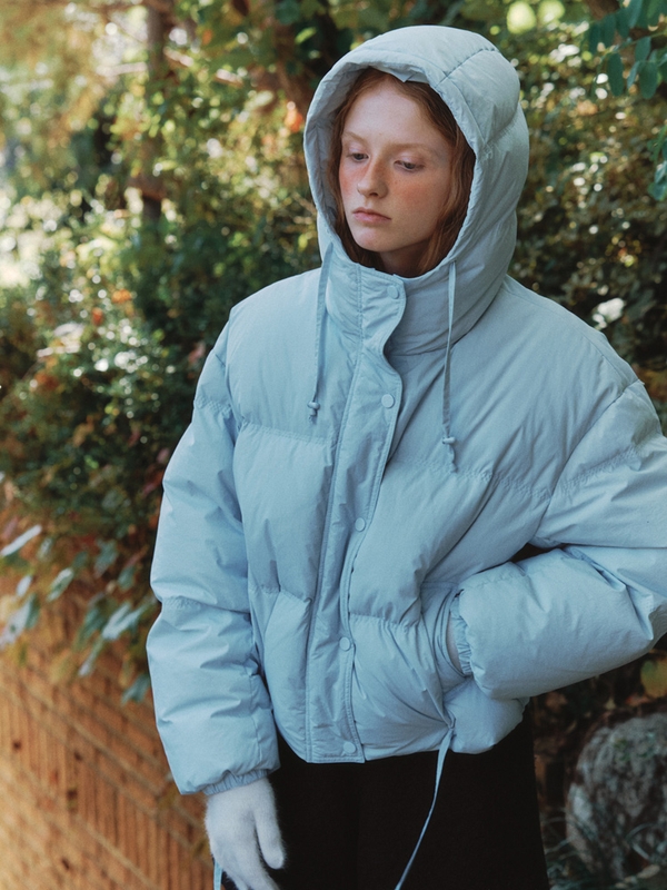 Cocoon Duck Down Hooded Padding - sora