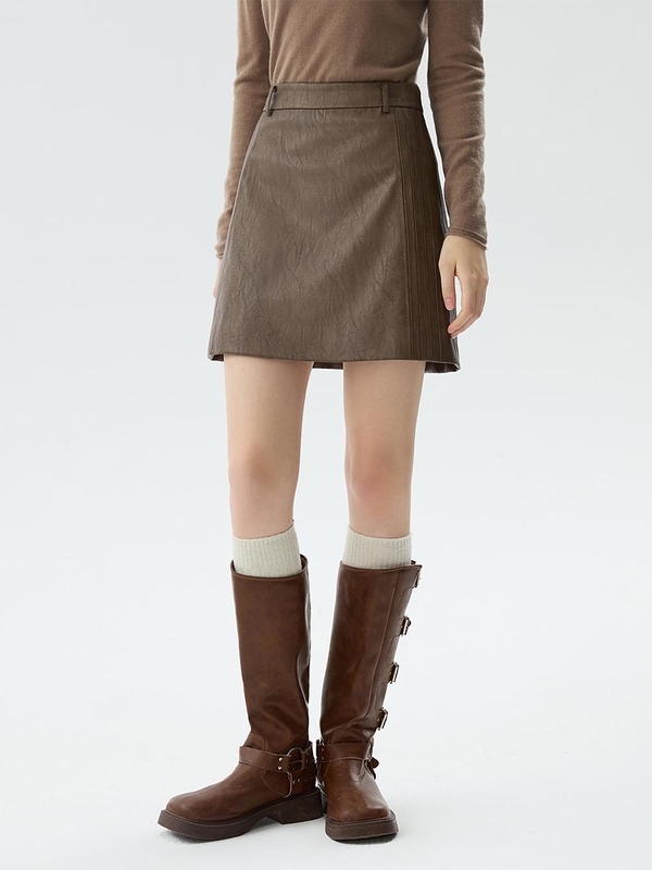 WD_Leather a-line skirt