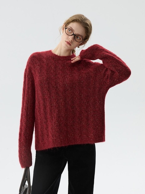 WD_Red cable pullover sweater