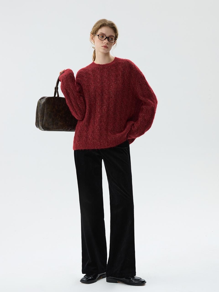 WD_Red cable pullover sweater