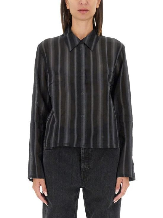 [해외배송] 24FW 아워레가시 셔츠 W4242AN NOIRSTRIPESHEERCOTTONSILK Black