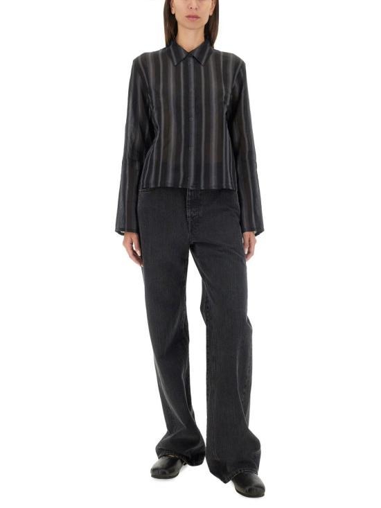 [해외배송] 24FW 아워레가시 셔츠 W4242AN NOIRSTRIPESHEERCOTTONSILK Black