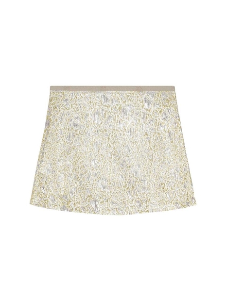 가니 SS25 Skirt Ganni W0038  012 GOLD/SILVER