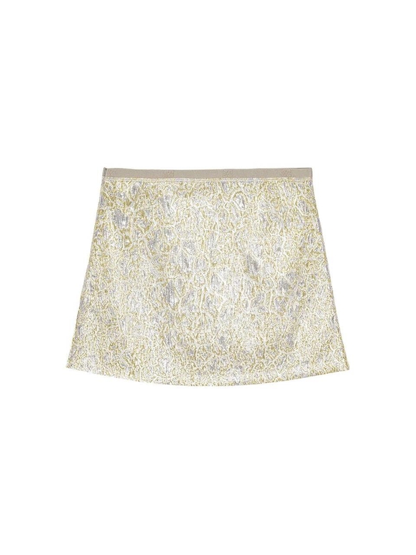 가니 SS25 Skirt Ganni W0038  012 GOLD/SILVER