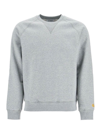 칼하트 SS25 chase raglan sweatshirt I033660 GREY HEATHER / GOLD