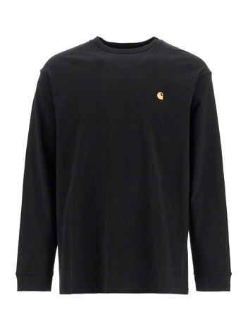 칼하트 SS25 chase long sleeve t-shirt I026392 BLACK / GOLD