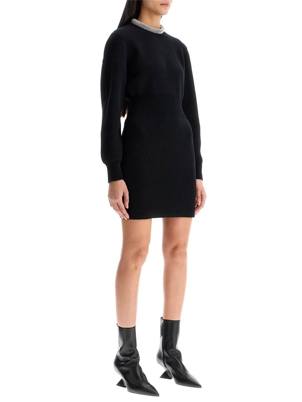 알렉산더 왕 SS25 mini wool blend dress 1KC1256093 BLACK