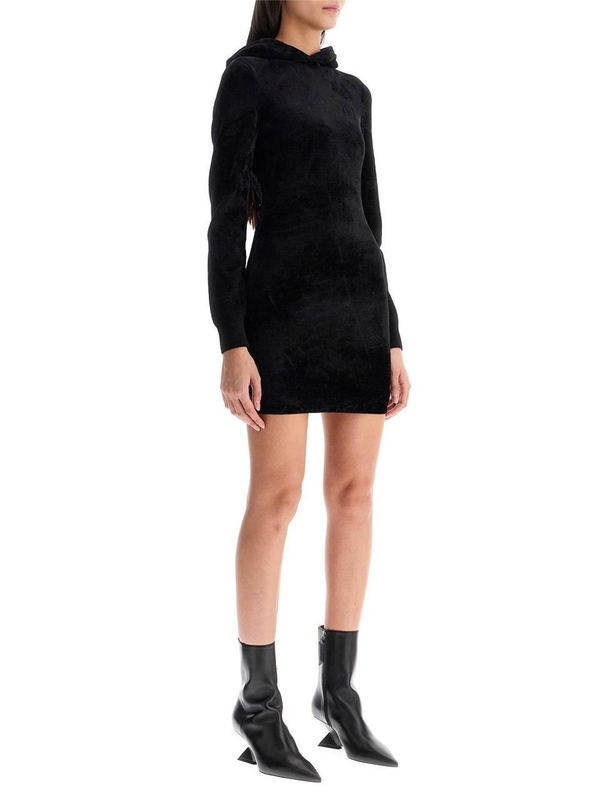 알렉산더 왕 FW24 mini dress with hood 4KC4243014 BLACK