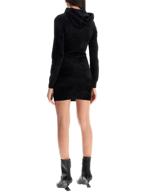 알렉산더 왕 FW24 mini dress with hood 4KC4243014 BLACK