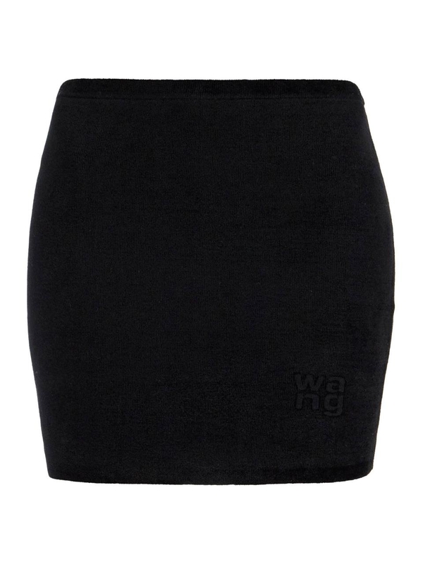 알렉산더 왕 FW24 velvet mini skirt 4KC4245005 BLACK