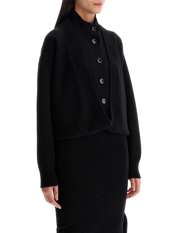 알라이아 FW24 folded cardigan AA9S02936M919 NOIR ALAIA