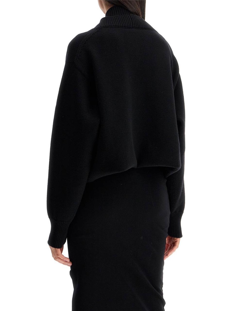 알라이아 FW24 folded cardigan AA9S02936M919 NOIR ALAIA