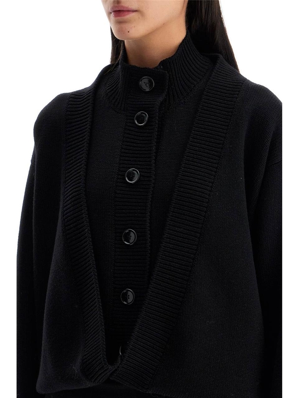 알라이아 FW24 folded cardigan AA9S02936M919 NOIR ALAIA