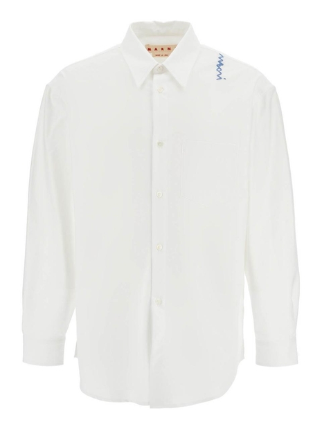 마르니 SS25 oxford shirt with pocket detail CUMU0332S0UTC437 LILY WHITE