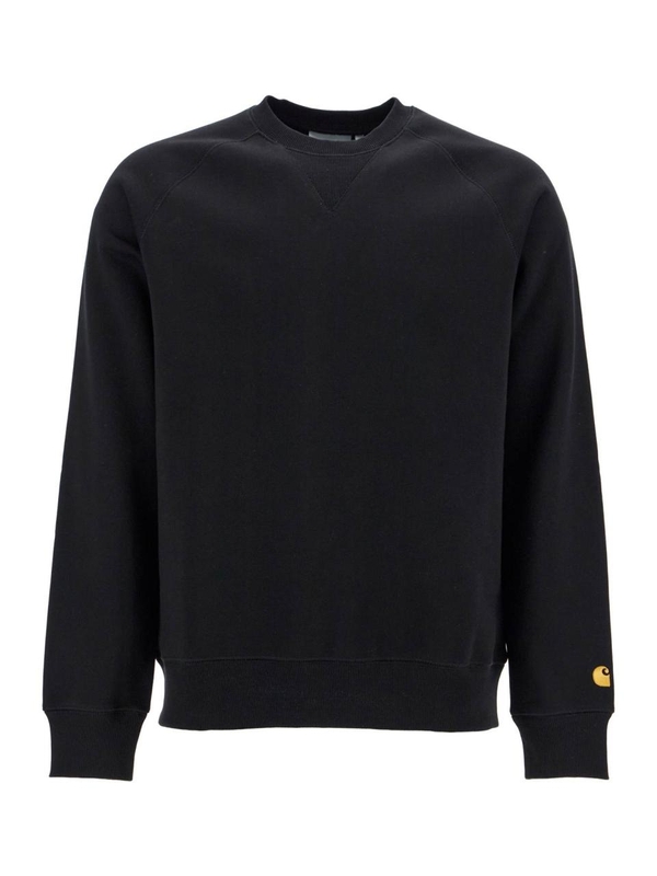 칼하트 SS25 chase raglan sweatshirt I033660 BLACK / GOLD