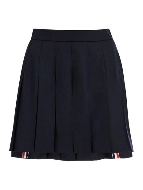 톰 브라운 SS25 wool pleated mini skirt FGC402V 00626 NAVY