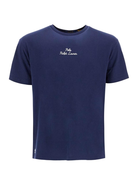 폴로 랄프로렌 FW24 embroidered signature t-shirt 710936585013 CRUISE NAVY