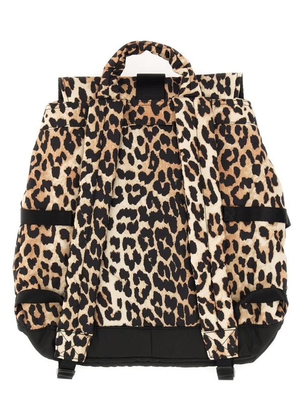 가니 SS25 RECYCLED FABRIC BACKPACK A4757_943 ANIMALIER