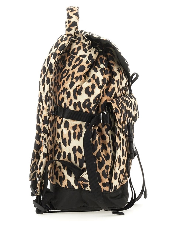 가니 SS25 RECYCLED FABRIC BACKPACK A4757_943 ANIMALIER