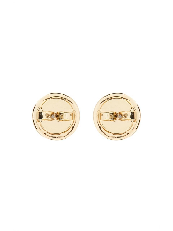 토리버치 SS25 ORECCHINI CIRCLE-STUD CRYSTAL LOGO 53422_783 GOLD