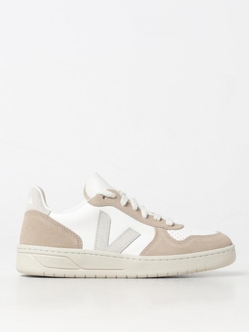 베자 FW24 Veja V-10 Leather Sneakers VX0503298 EXTRA-WHITE_NATURAL_SAHAR White