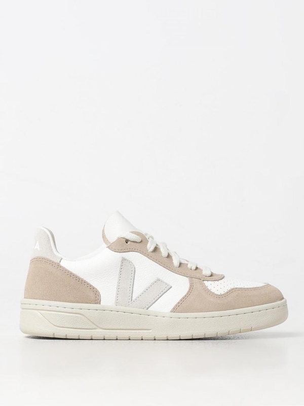 베자 FW24 Veja V-10 Leather Sneakers VX0503298 EXTRA-WHITE_NATURAL_SAHAR White