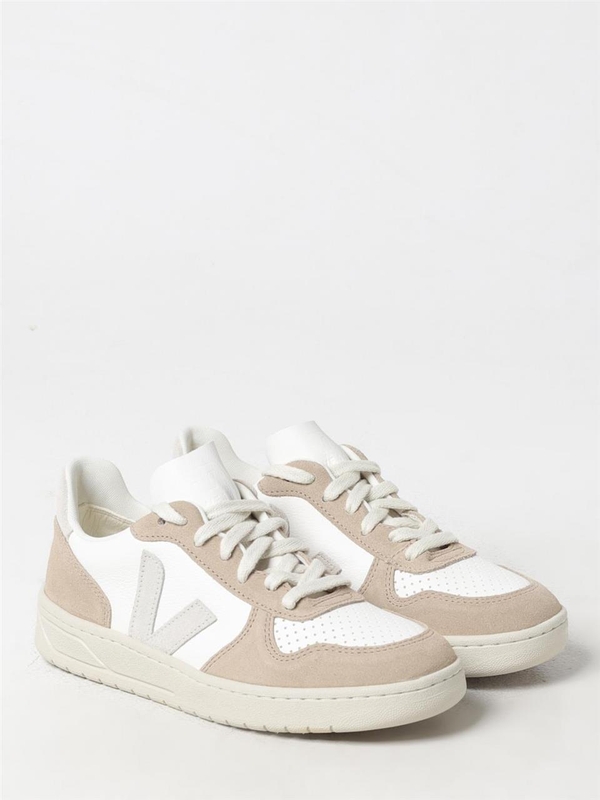 베자 FW24 Veja V-10 Leather Sneakers VX0503298 EXTRA-WHITE_NATURAL_SAHAR White