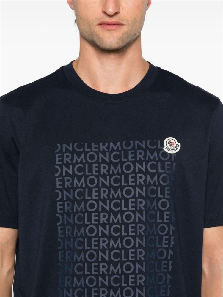 몽클레르 FW24 Moncler T-shirts and Polos Blue 8C0003589AJS780 Blue