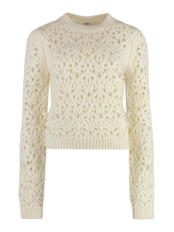 끌로에 FW24 Virgin wool sweater CH24WMP12640_107 Ivory