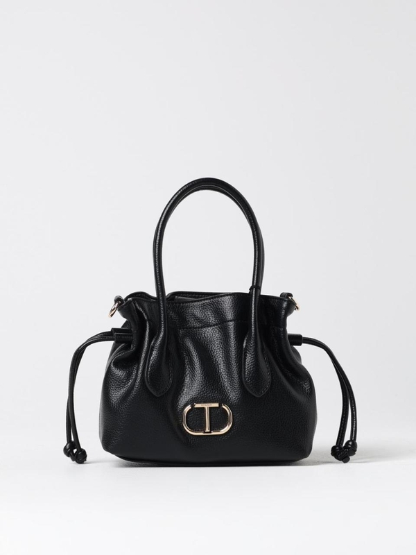 트윈셋 FW24 Twinset synthetic leather bag with logo 242TD8231 00006 Black