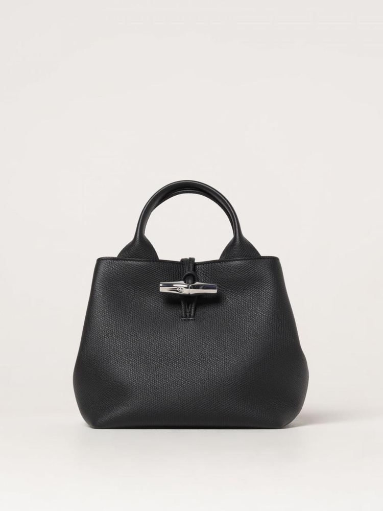 롱샴 FW24 Le Roseau S Longchamp Grained Leather Bag 10273 HFP 001 Black