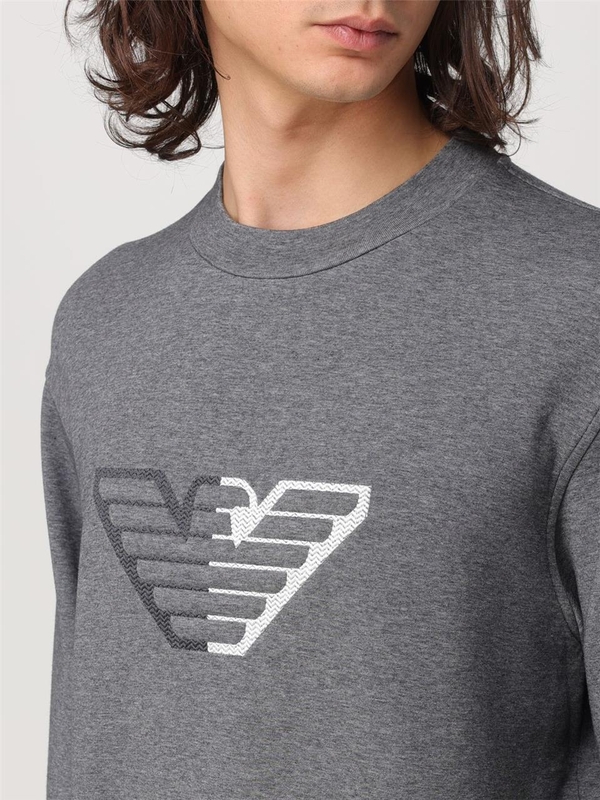 엠포리오 아르마니 FW24 Emporio Armani Cotton Sweatshirt with Eagle 6D1M761JHSZ 0631 Gray