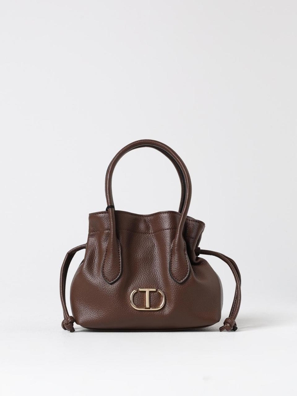 트윈셋 FW24 Twinset synthetic leather bag with logo 242TD8231 11946 Brown