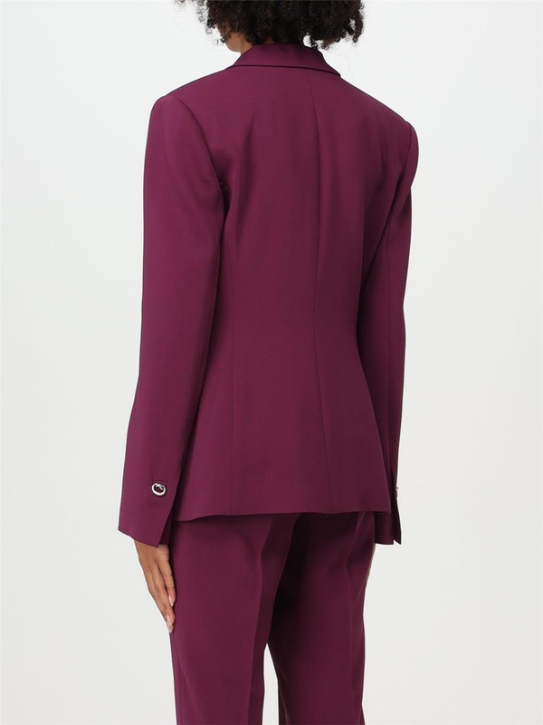 핀코 FW24 Pinko double-breasted blazer in technical cady 103890A21H W44 Burgundy