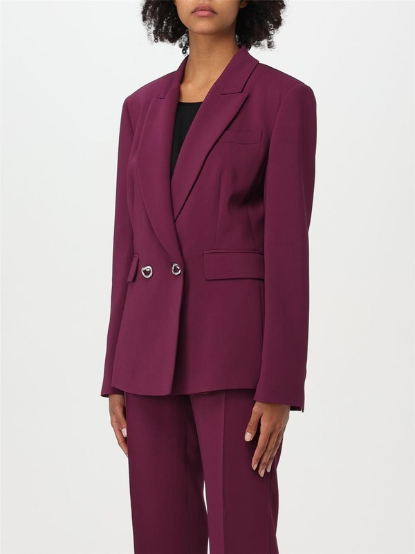 핀코 FW24 Pinko double-breasted blazer in technical cady 103890A21H W44 Burgundy