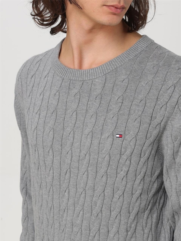 타미 힐피거 FW24 Tommy Hilfiger Mens Sweater MW0MW33132P91 Gray