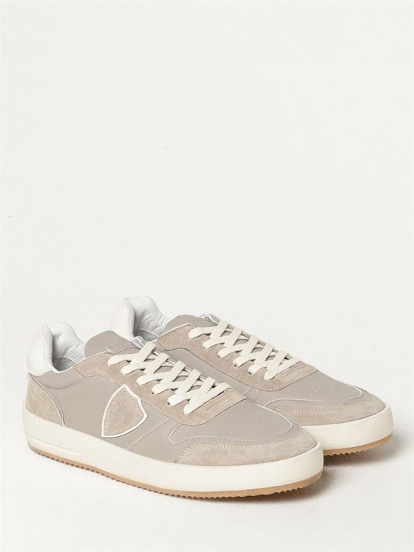 필립모델 FW24 Sneakers Nice Low Philippe Model in pelle VNLU WX03 Dove Gray