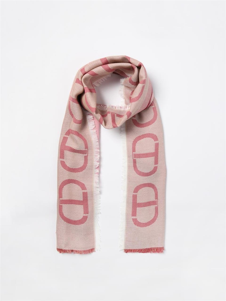 트윈셋 FW24 Oval T Twinset scarf in jacquard viscose blend 242TA4720 11935 Pink