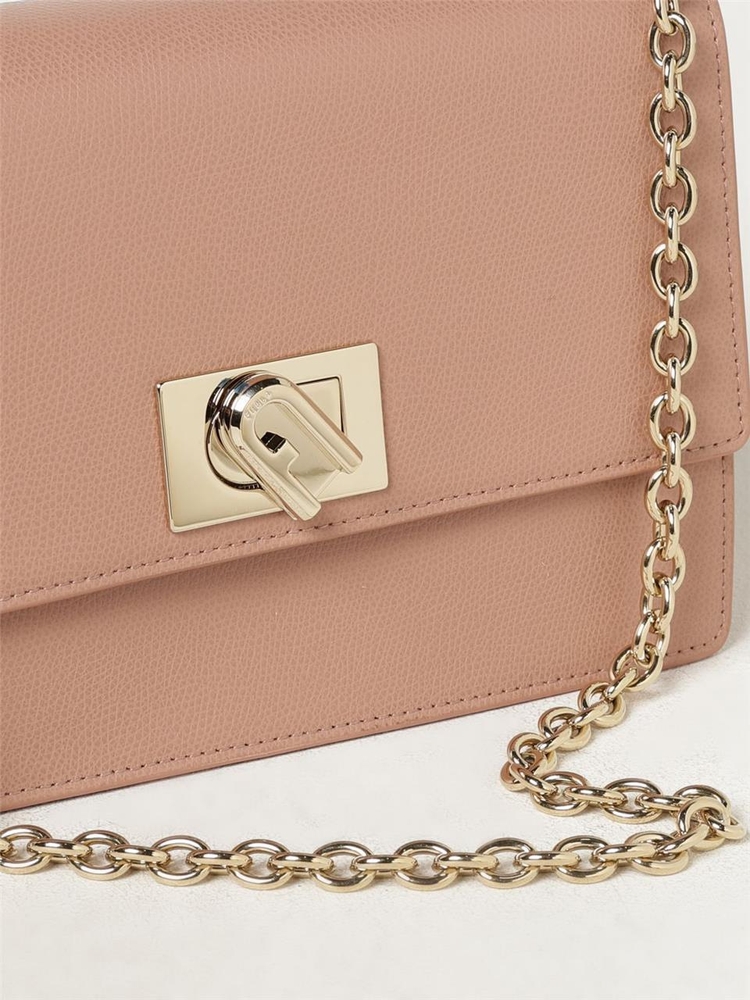 훌라 FW24 1927 Furla grained leather bag BAFIACOARE000 3378S Powder Pink